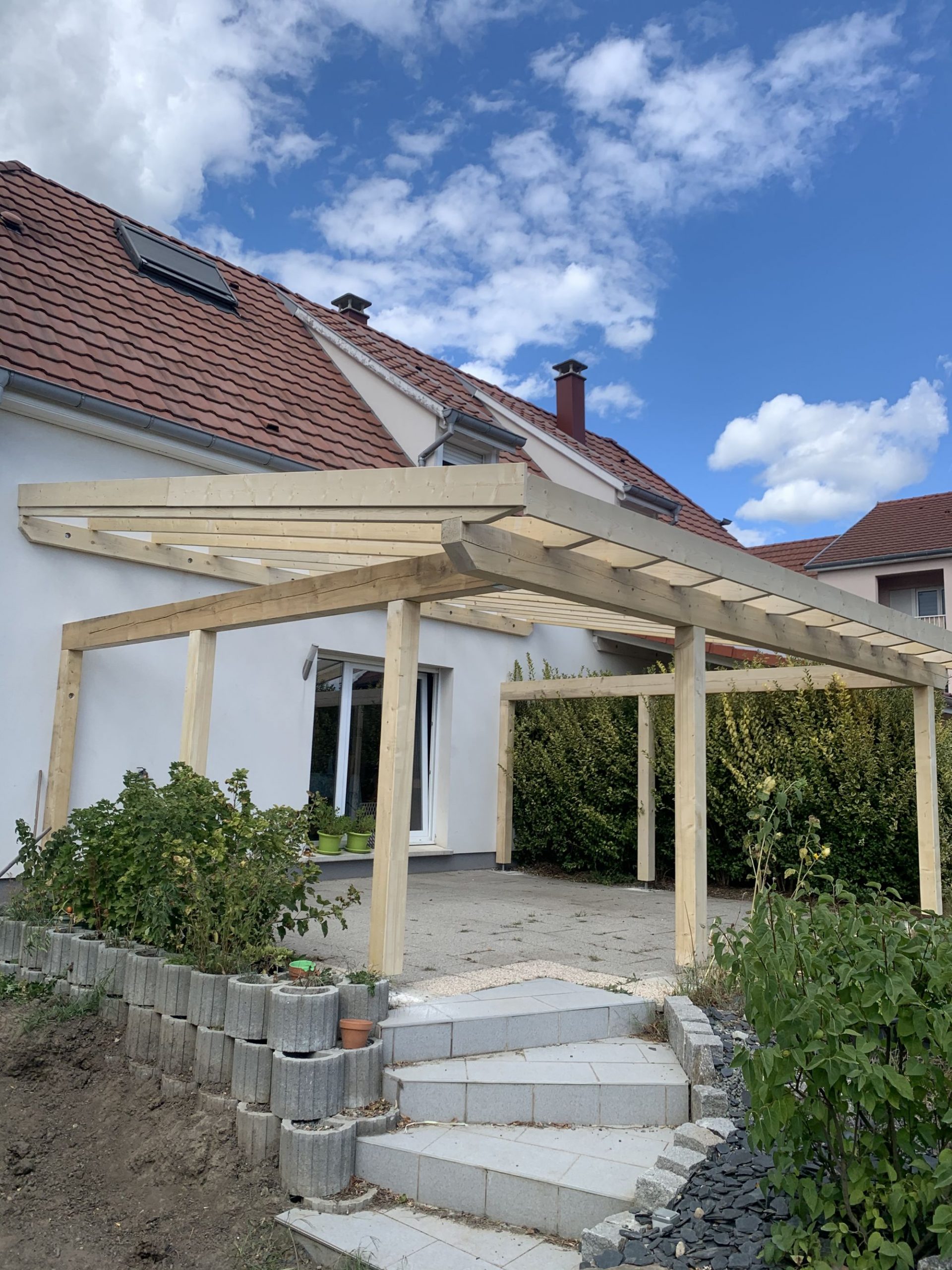 Construction d&#8217;un abri de terrasse en bois à Wittenheim Wittenheim